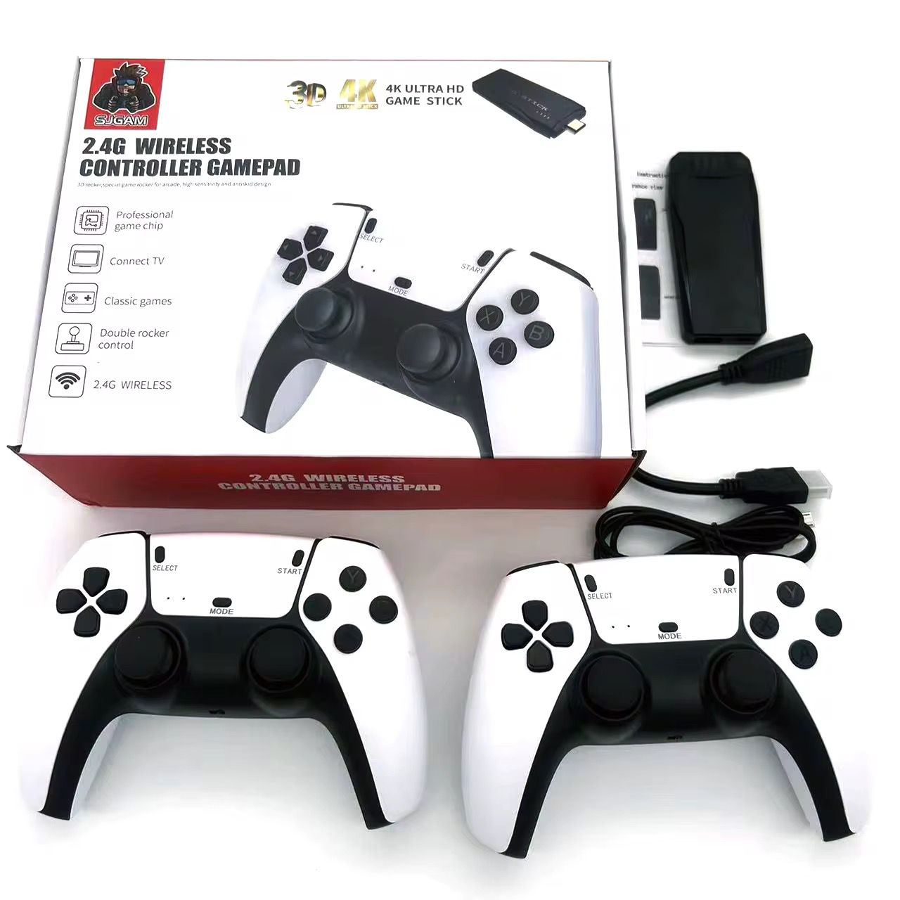 4K Ultra HD Wireless Game Stick with Dual Controllers