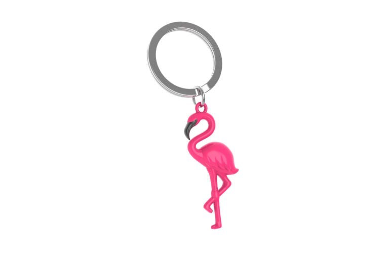 Stainless Steel Keyring - Flamingo