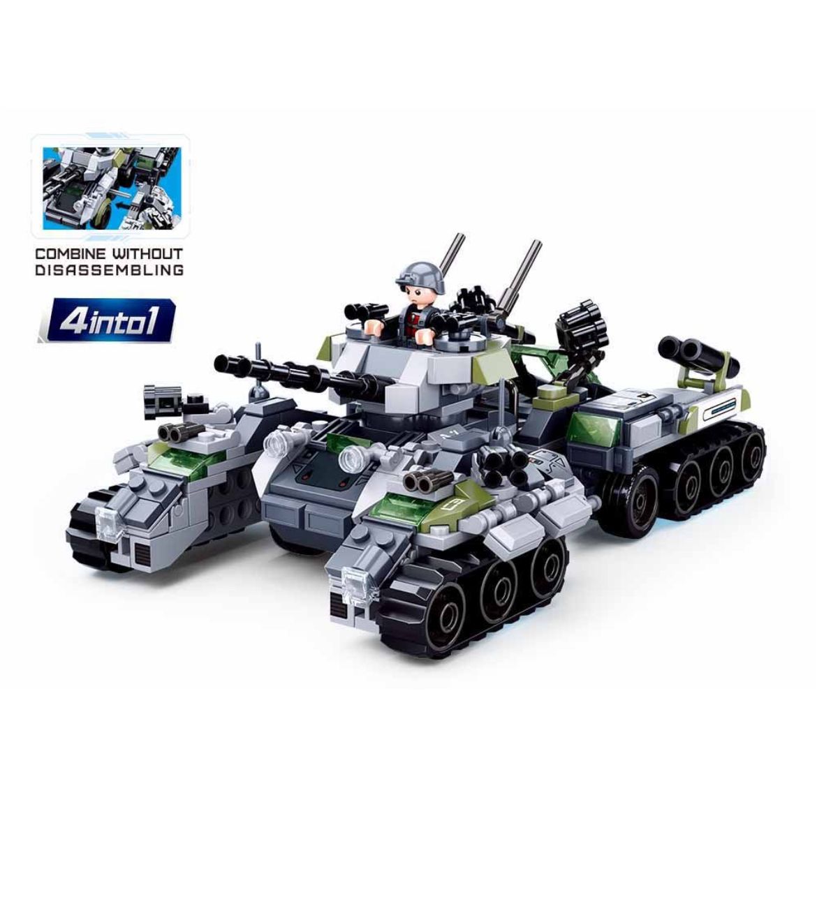 Space War 4-in-1 Land Canon Building Blocks Set (120 pieces)