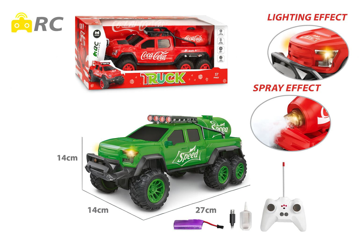 Remote Controlled (RC) 6-Wheel Monster Truck