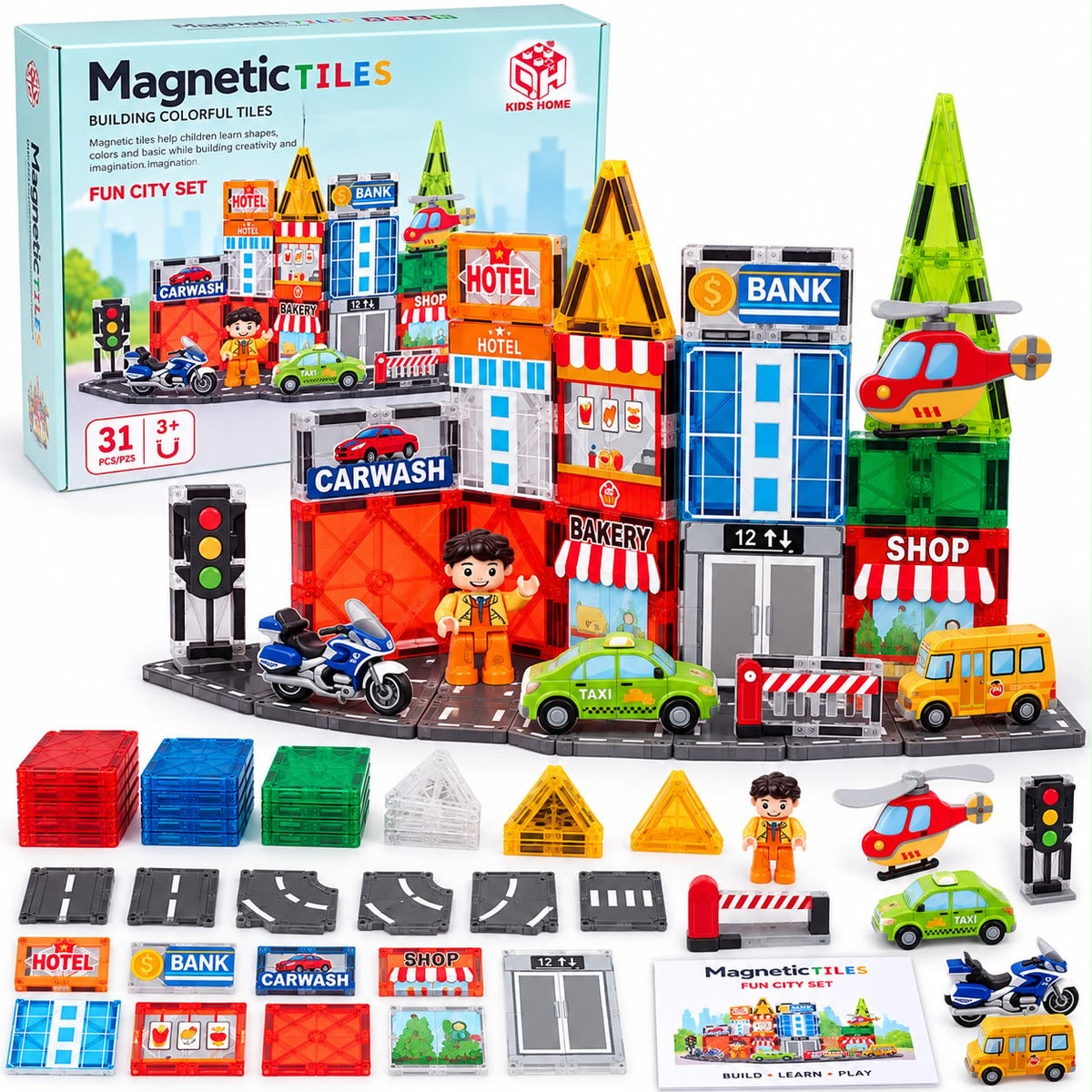 Magnetic Tiles Fun City Set