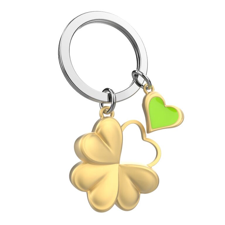 Stainless Steel Keyring - Lucky Clover