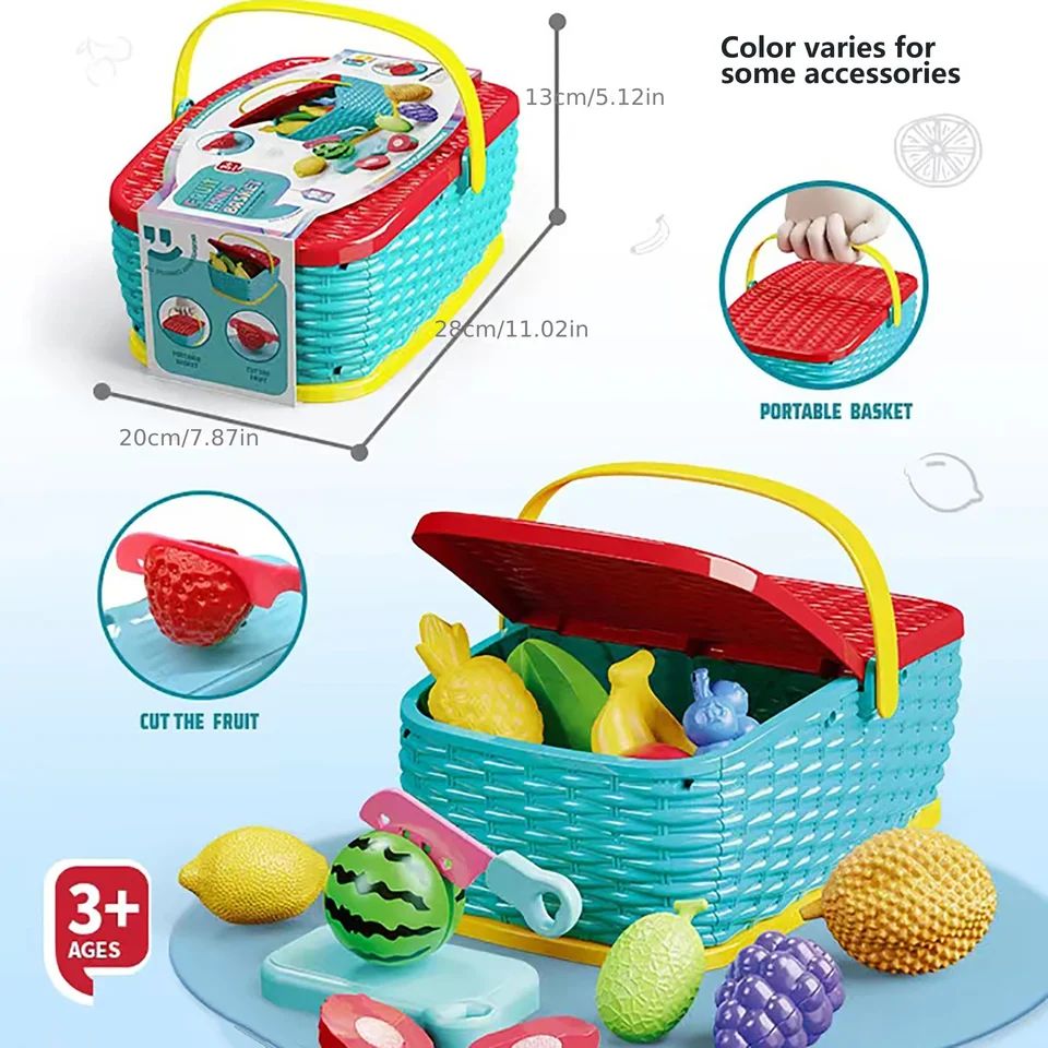 Pretend Play Fruit Cutting Basket
