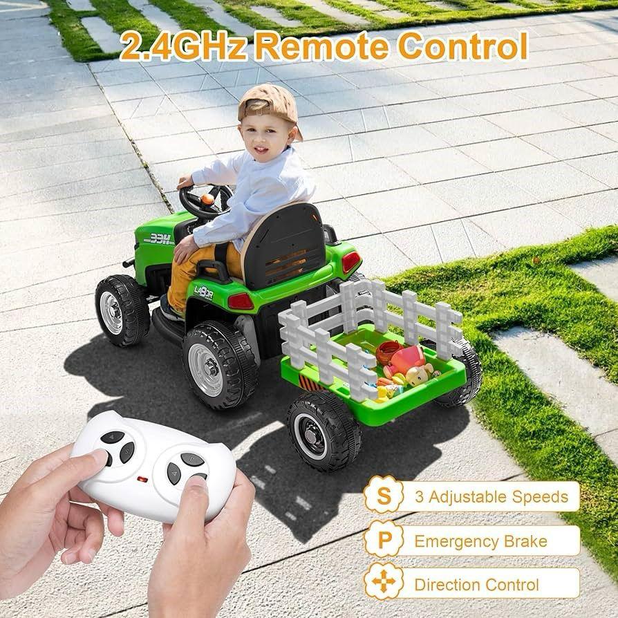 Kids Electric Ride On - Tractor & Trailer