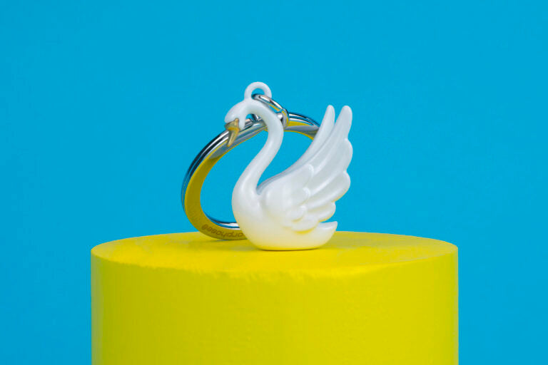 Stainless Steel Keyring - Graceful Swan