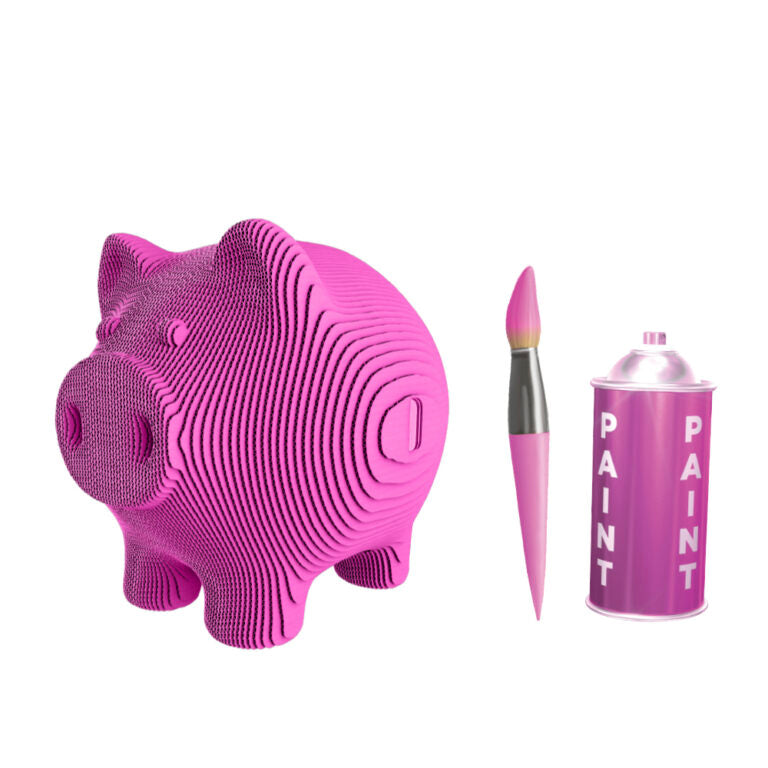 3D Money Piggy Bank Cardboard Structure Puzzle