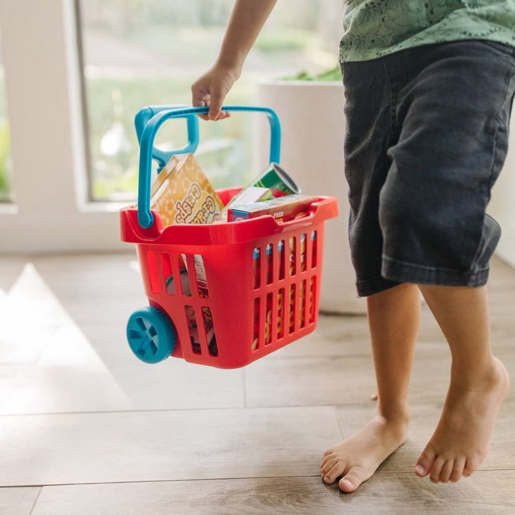 Kids’ Shopping Cart with Play Food