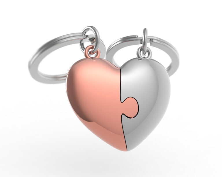 Stainless Steel Keyring - Heart Puzzle