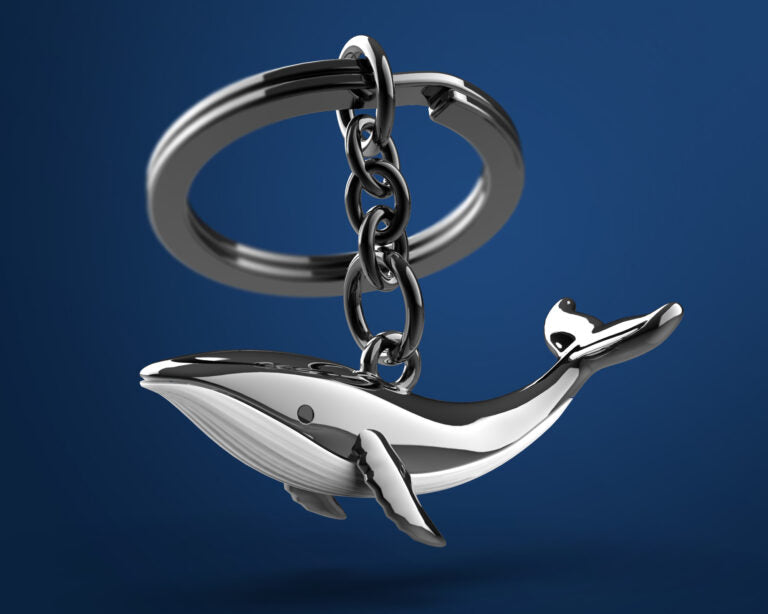 Stainless Steel Keyring - Whale