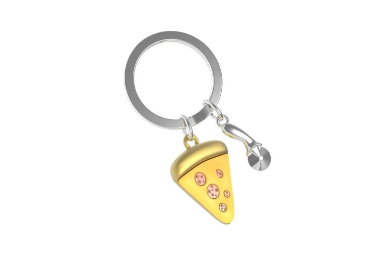 Stainless Steel Keyring - Pizza
