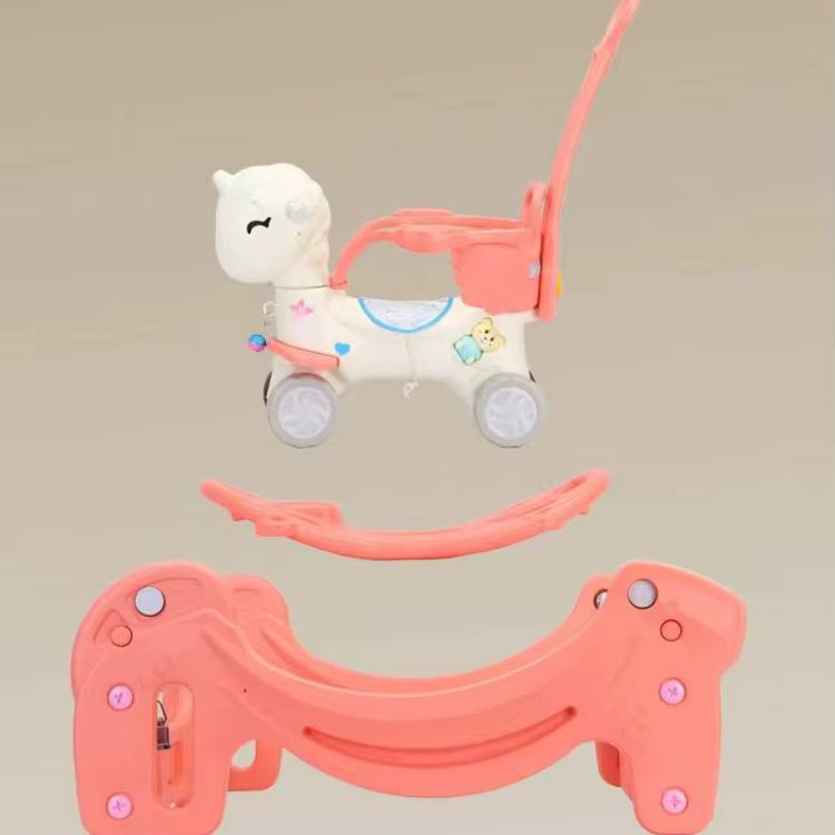 3-in-1 Unicorn Ride On, Rocket & Push Car