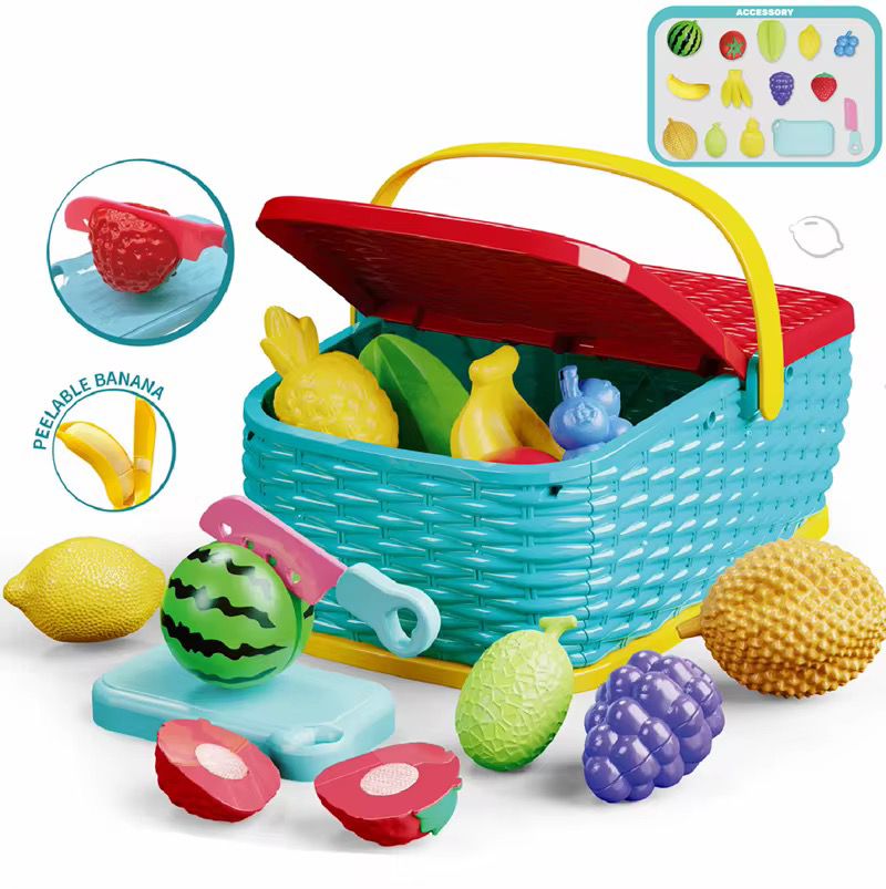 Pretend Play Fruit Cutting Basket