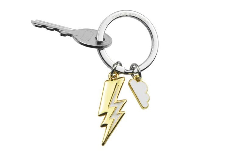 Stainless Steel Keyring - Lightning Bolt