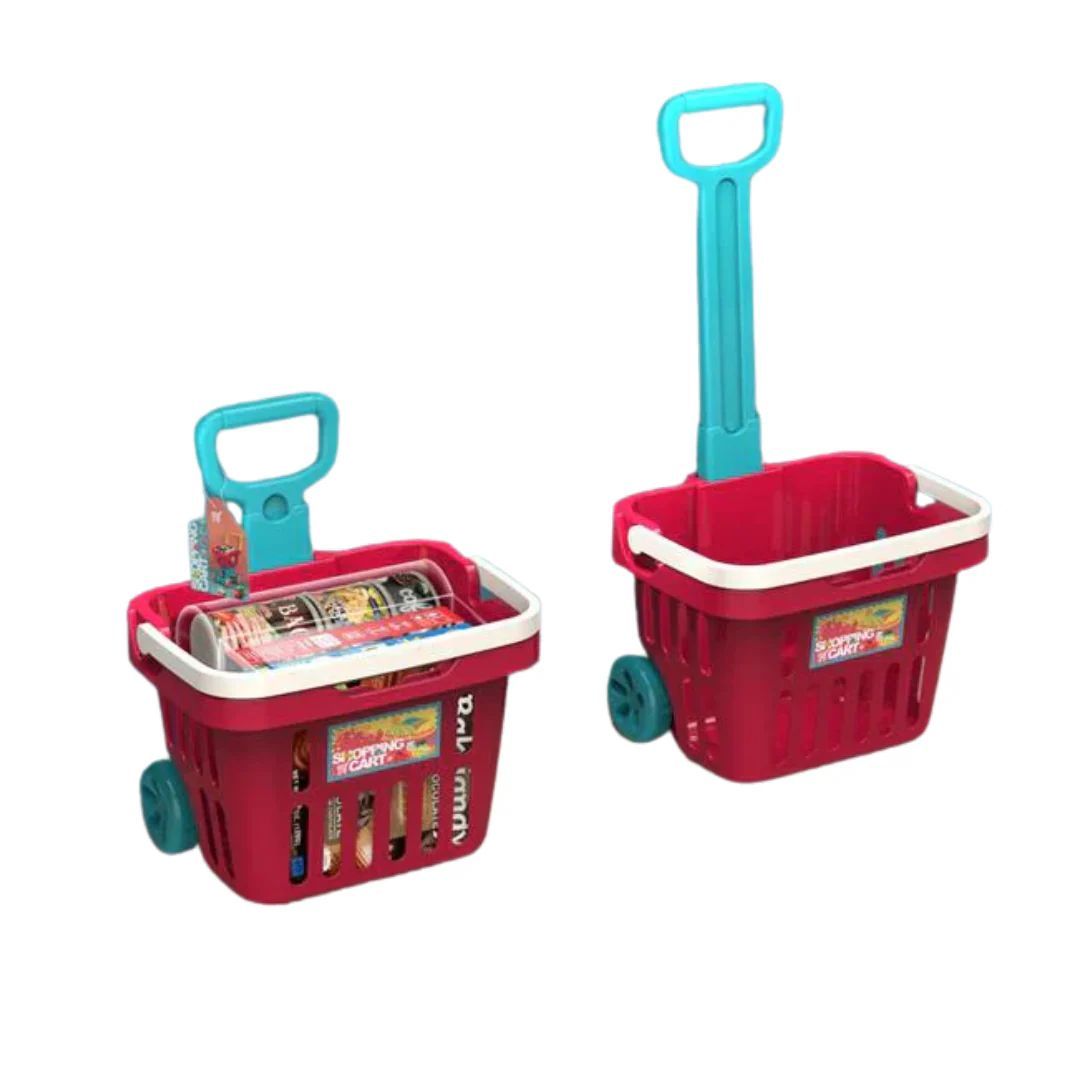 Kids’ Shopping Cart with Play Food