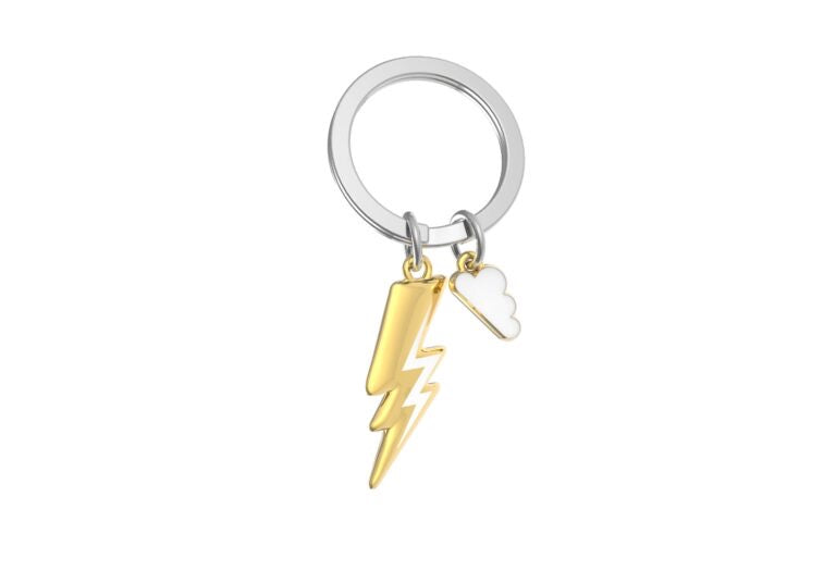 Stainless Steel Keyring - Lightning Bolt