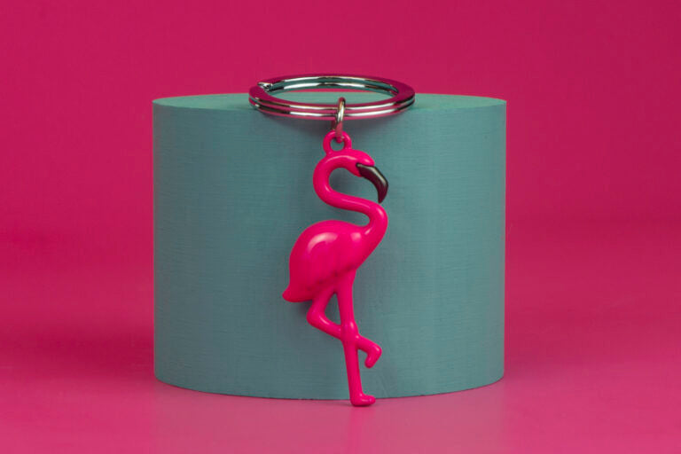 Stainless Steel Keyring - Flamingo