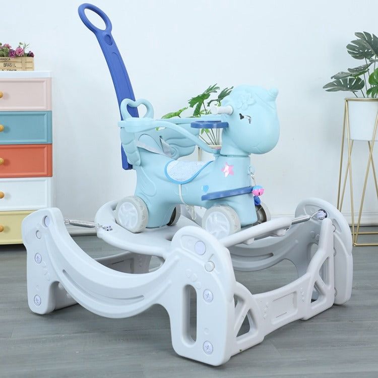 3-in-1 Unicorn Ride On, Rocket & Push Car