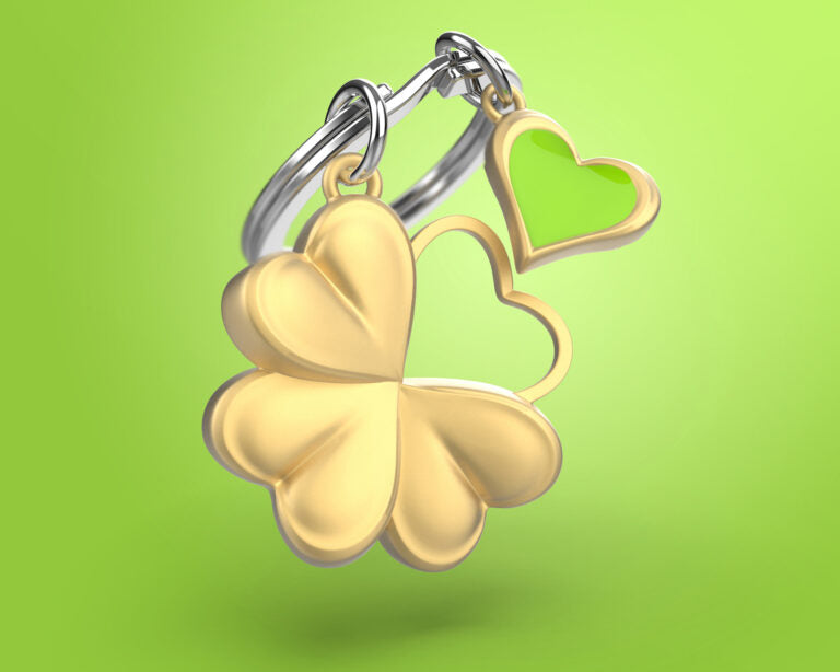 Stainless Steel Keyring - Lucky Clover