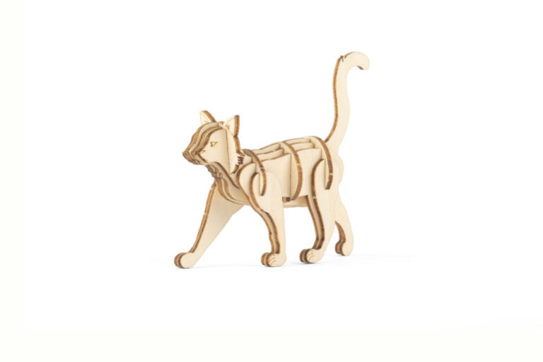 3D Wooden Puzzle - Cat