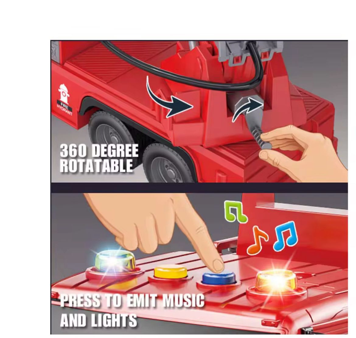 Multifunctional Fire Truck (with Lights, Sounds & Water Spray)
