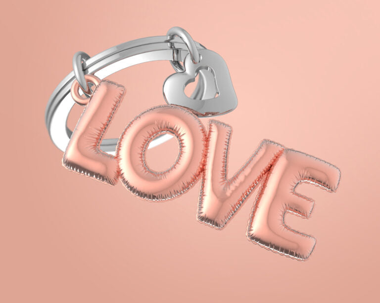Stainless Steel Keyring - Love Balloon