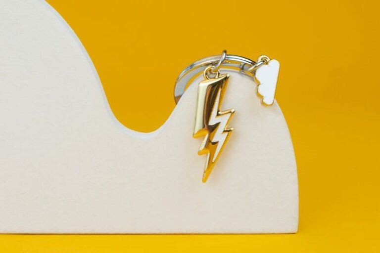 Stainless Steel Keyring - Lightning Bolt