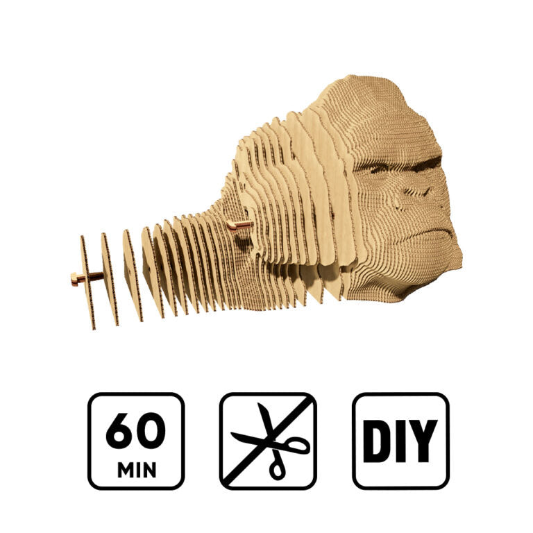 3D Gorilla Cardboard Sculpture Puzzle