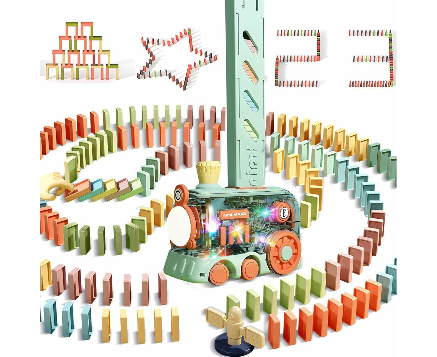 Automatic Domino Stacking Train (200 Pieces)