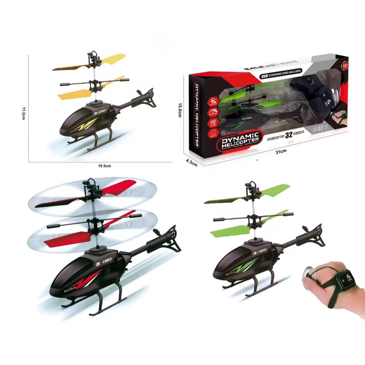 Remote Controlled (RC) Helicopter with Hand-Gesture Sensor