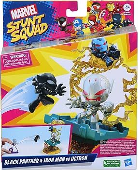 Marvel Stunt Squad - Black Panther & Ironman vs Ultron Playset