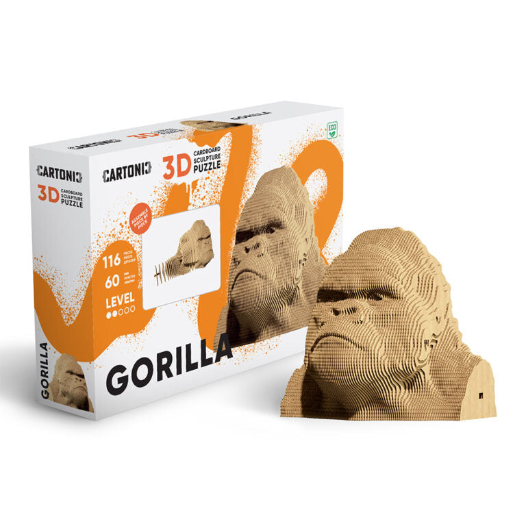 3D Gorilla Cardboard Sculpture Puzzle