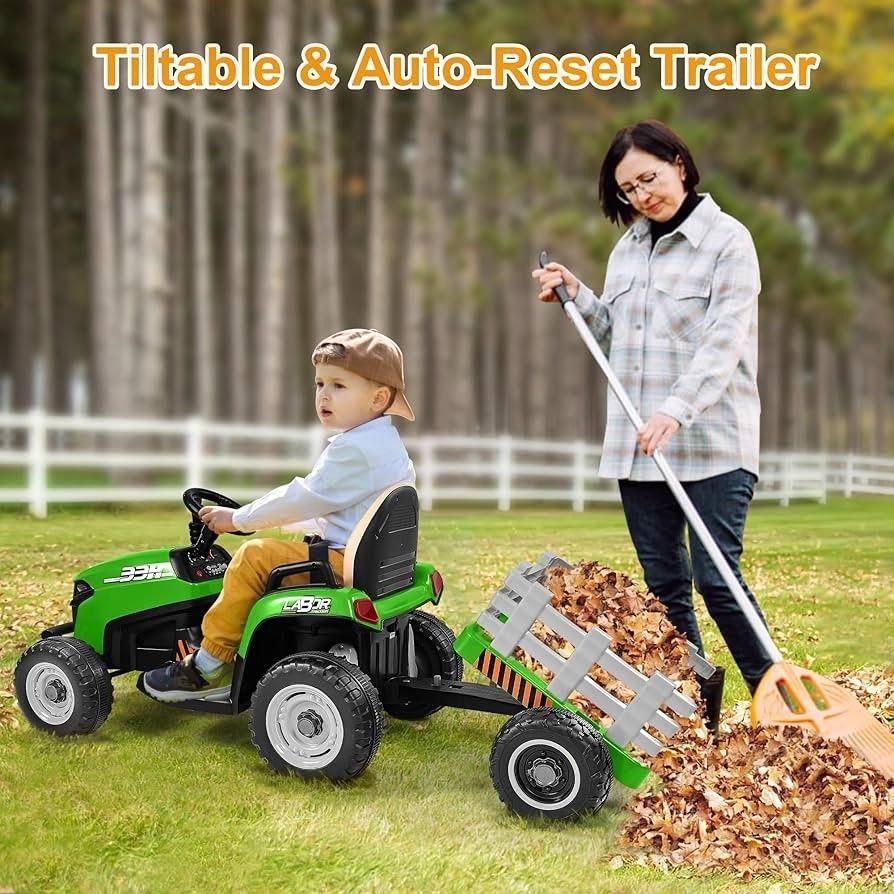 Kids Electric Ride On - Tractor & Trailer