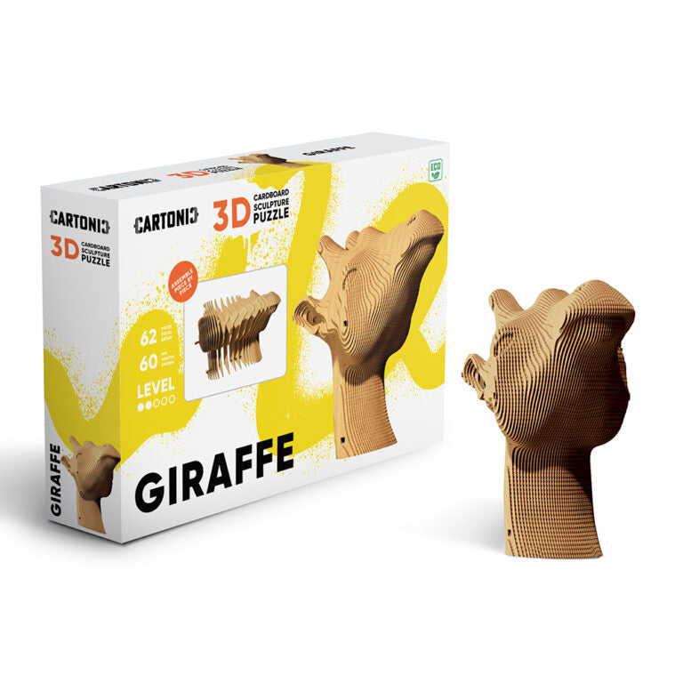 3D Giraffe Cardboard Sculpture Puzzle