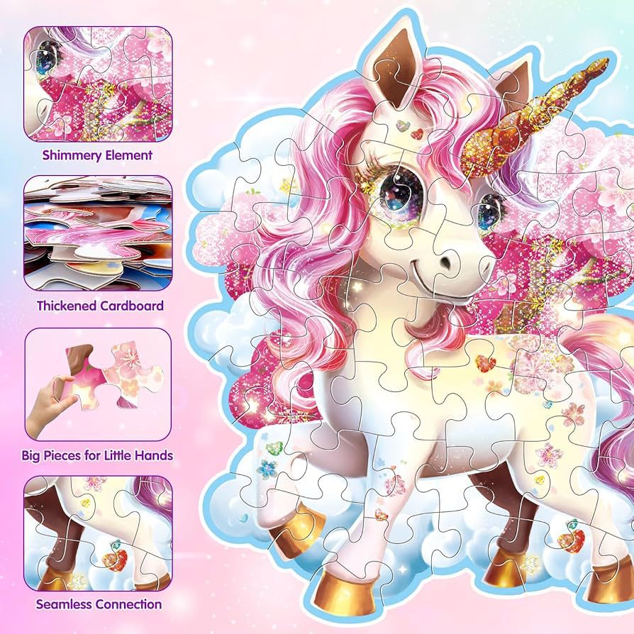 Glitter Unicorn Floor Puzzle (45 Pieces)