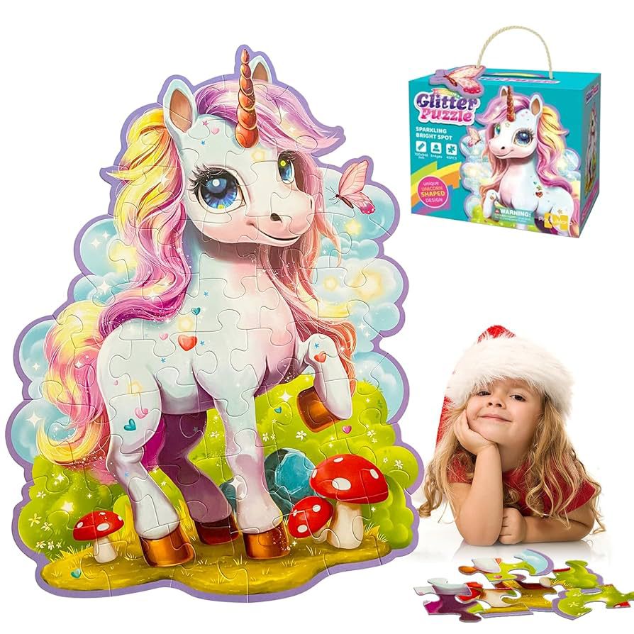 Glitter Unicorn Floor Puzzle (45 Pieces)
