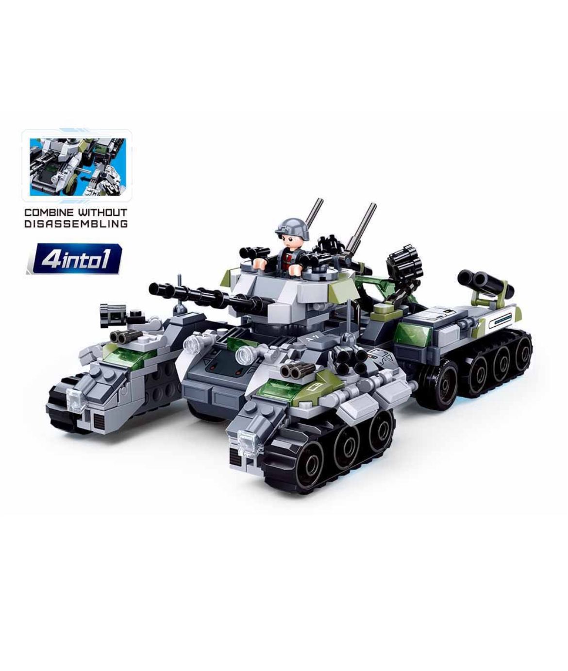 Space War 4-in-1 Military Vehicle (123 Piece)