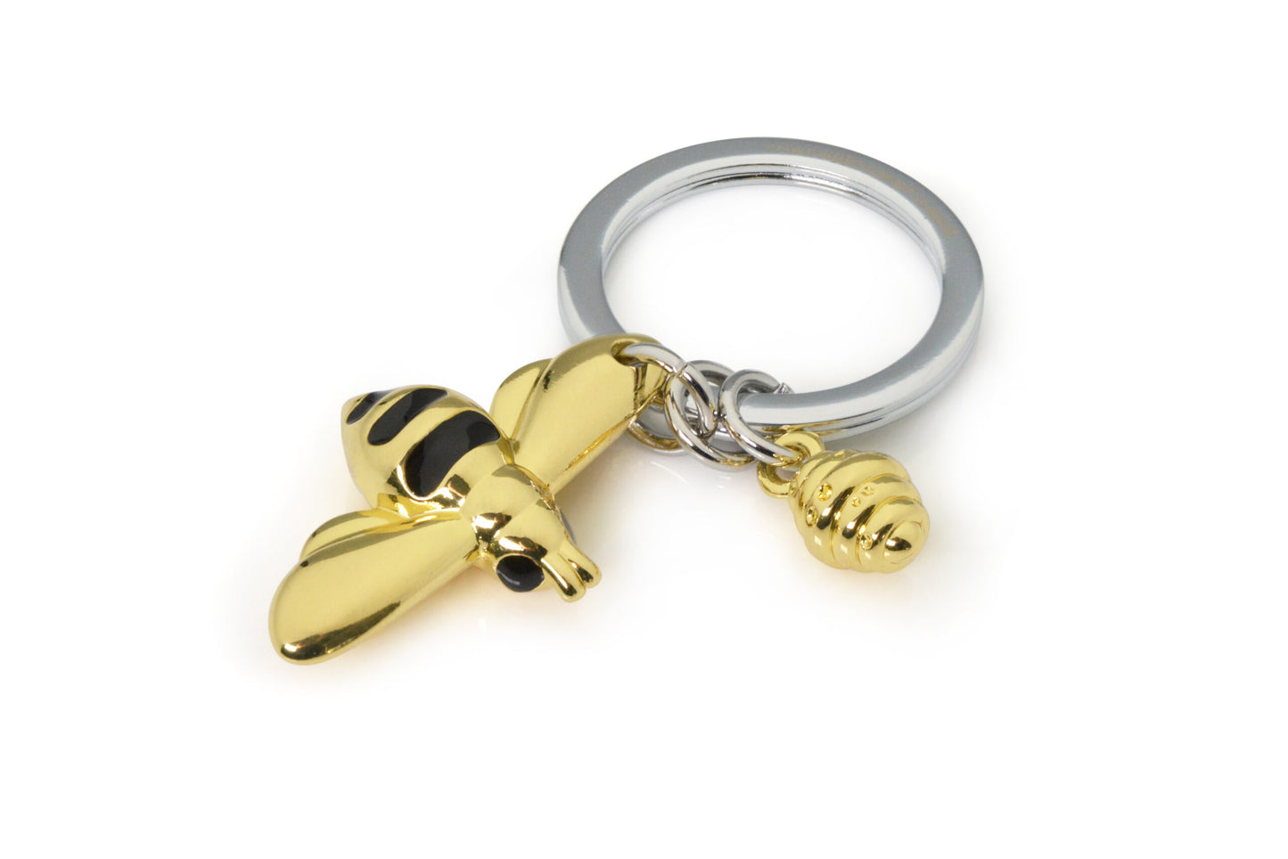Stainless Steel Keyring - Honey & Bee