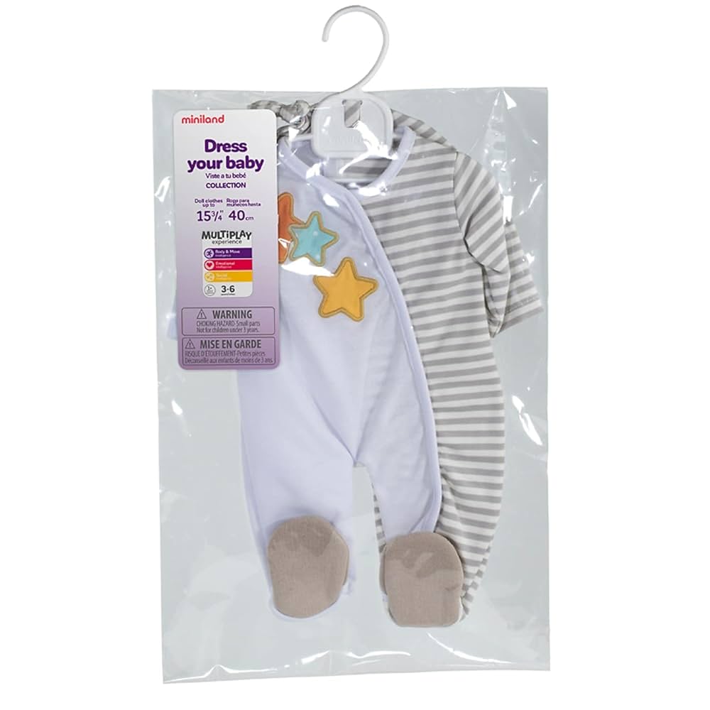 Beige Pyjama Set for 38cm Miniland Dolls