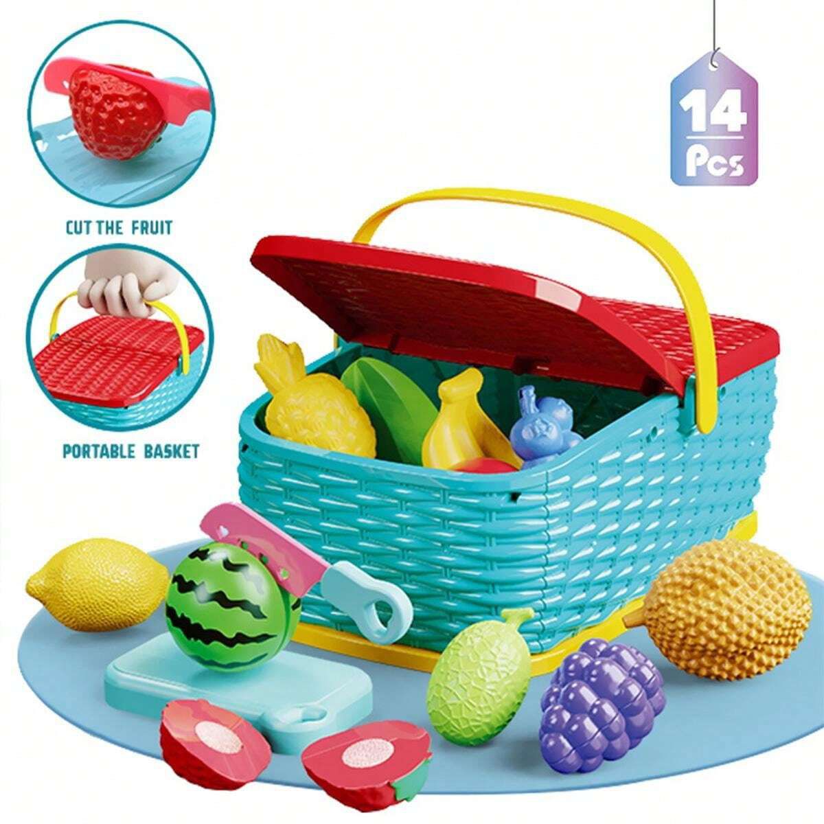 Pretend Play Fruit Cutting Basket