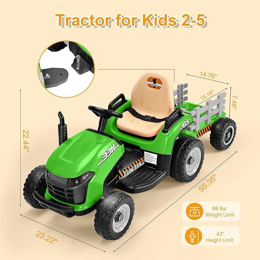 Kids Electric Ride On - Tractor & Trailer