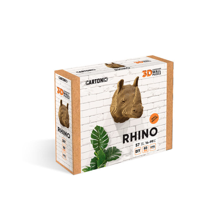 3D Wall Mountable Rhino Cardboard Structure Puzzle