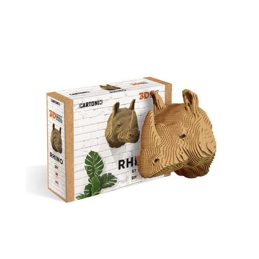 3D Wall Mountable Rhino Cardboard Structure Puzzle