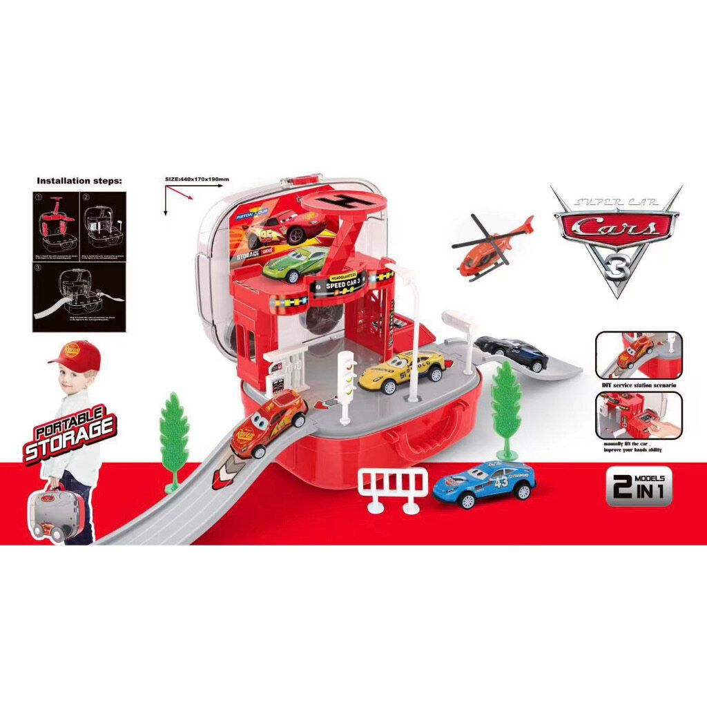 Disney Cars 2-in-1 Portable Storage Play Set