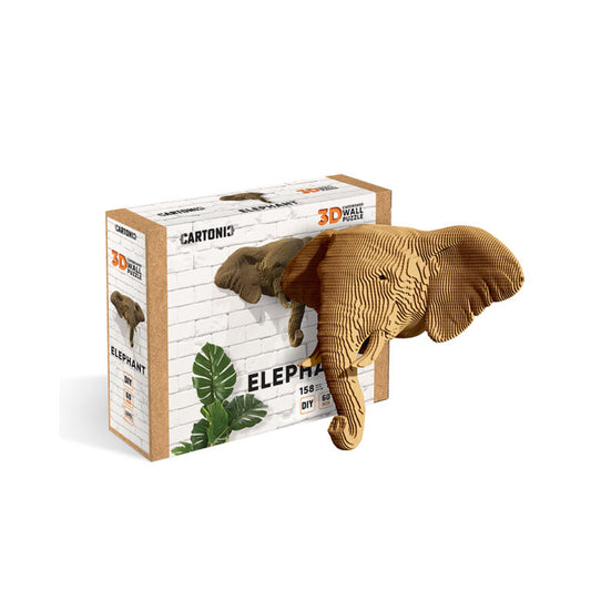 3D Wall Mountable Elephant Cardboard Structure Puzzle