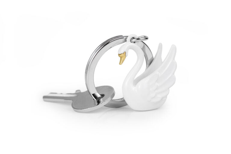 Stainless Steel Keyring - Graceful Swan