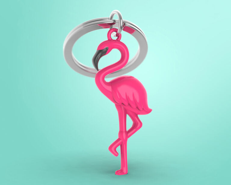 Stainless Steel Keyring - Flamingo
