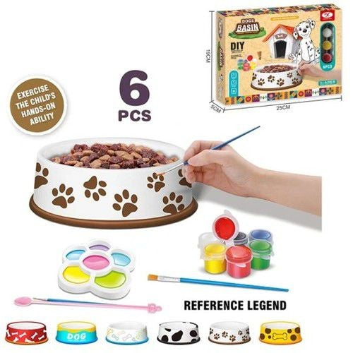 DIY Ceramic Dog Bowl Painting Kit – 6-Piece Creative Set