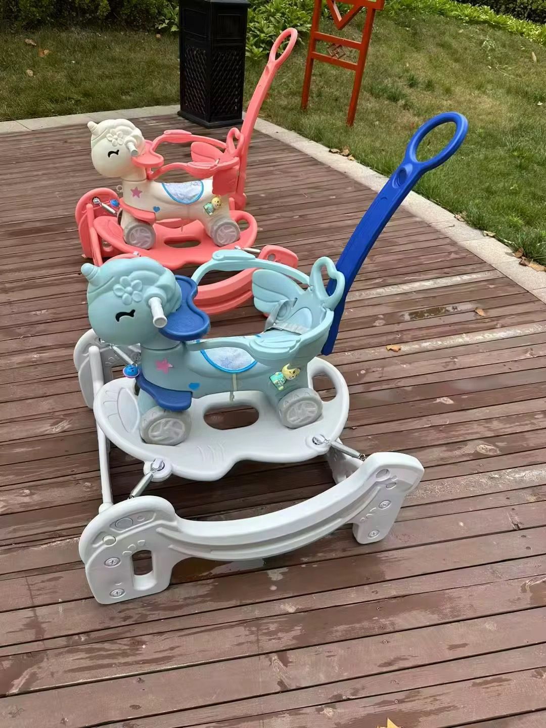 3-in-1 Unicorn Ride On, Rocket & Push Car