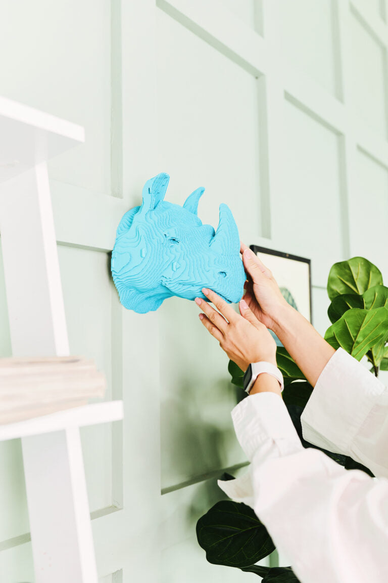 3D Wall Mountable Rhino Cardboard Structure Puzzle