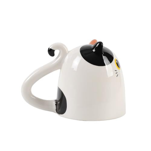 Orange Cat Ceramic Up & Down Mug